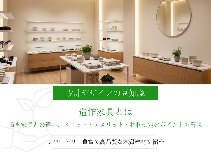 造作家具とは｜置き家具との違い、メリット・デメリットと材料選定のポイントを解説